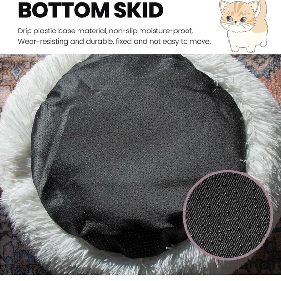 Plush fuzzy cat OR dog bed - Picture 3 of 4